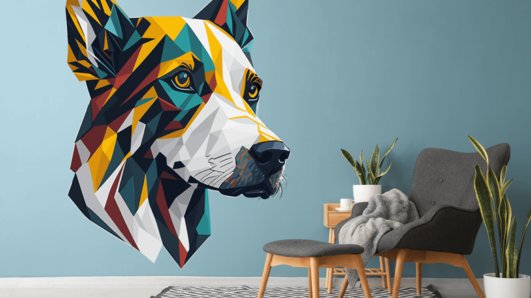 Picture printed on a vertical surface