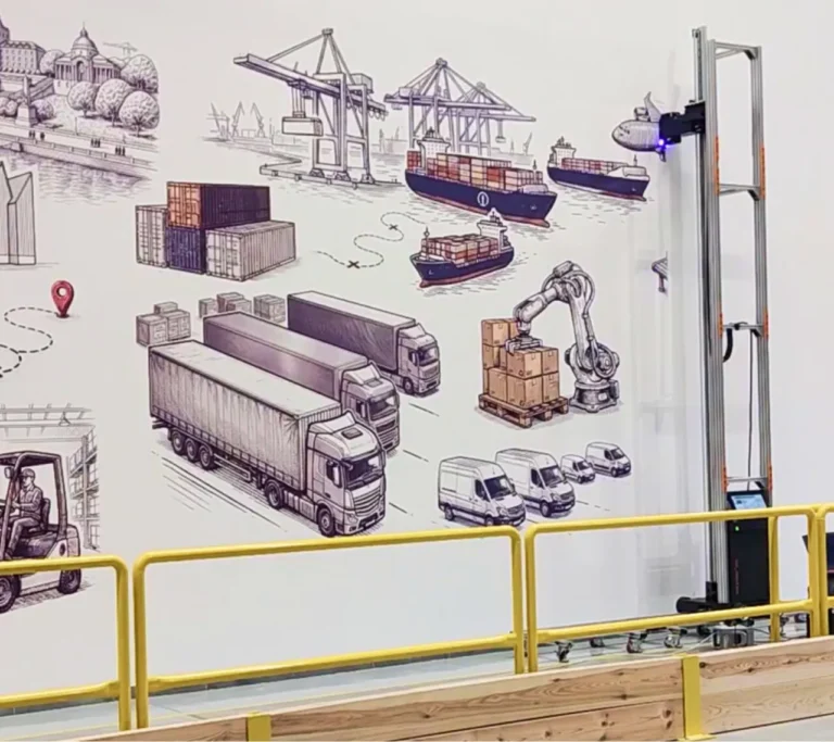 European Record 36 m² Wall Print in an Active Warehouse